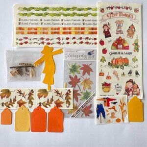 FALL AUTUMN Scrapbook Junk Journal Card Making Stickers Embellishment Vintage